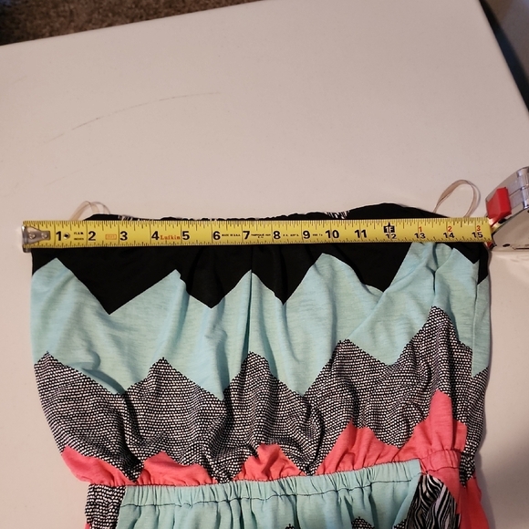 Trixxi Green and Pink Strapless Sundress - Picture 3 of 5